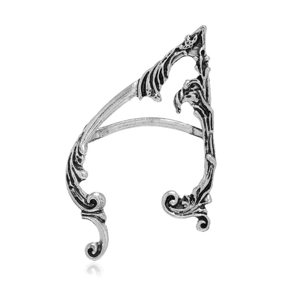 Antique Elf Ear Cuff, Antique Silver, Bronze, Black, piercing - Picture 3 of 5